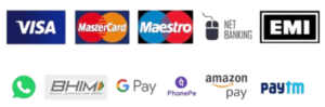 Payment methods accepted UPI , netbanking, Credit cards Mastercard, Visa